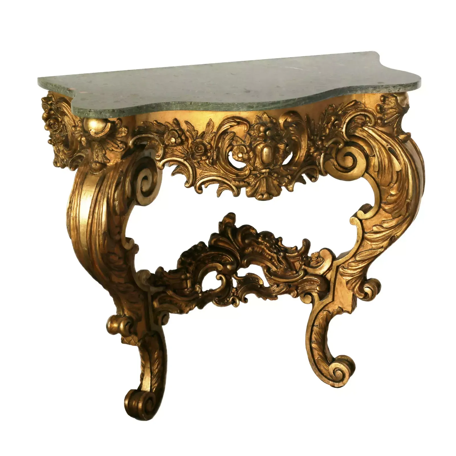 Wooden, Gilded Console Of The 19th Century. photo furniture