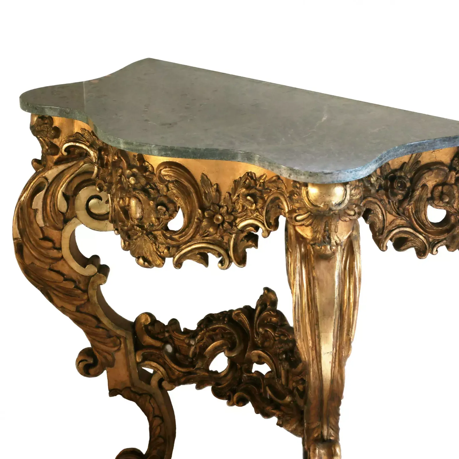 Wooden, Gilded Console Of The 19th Century. photo vinterior