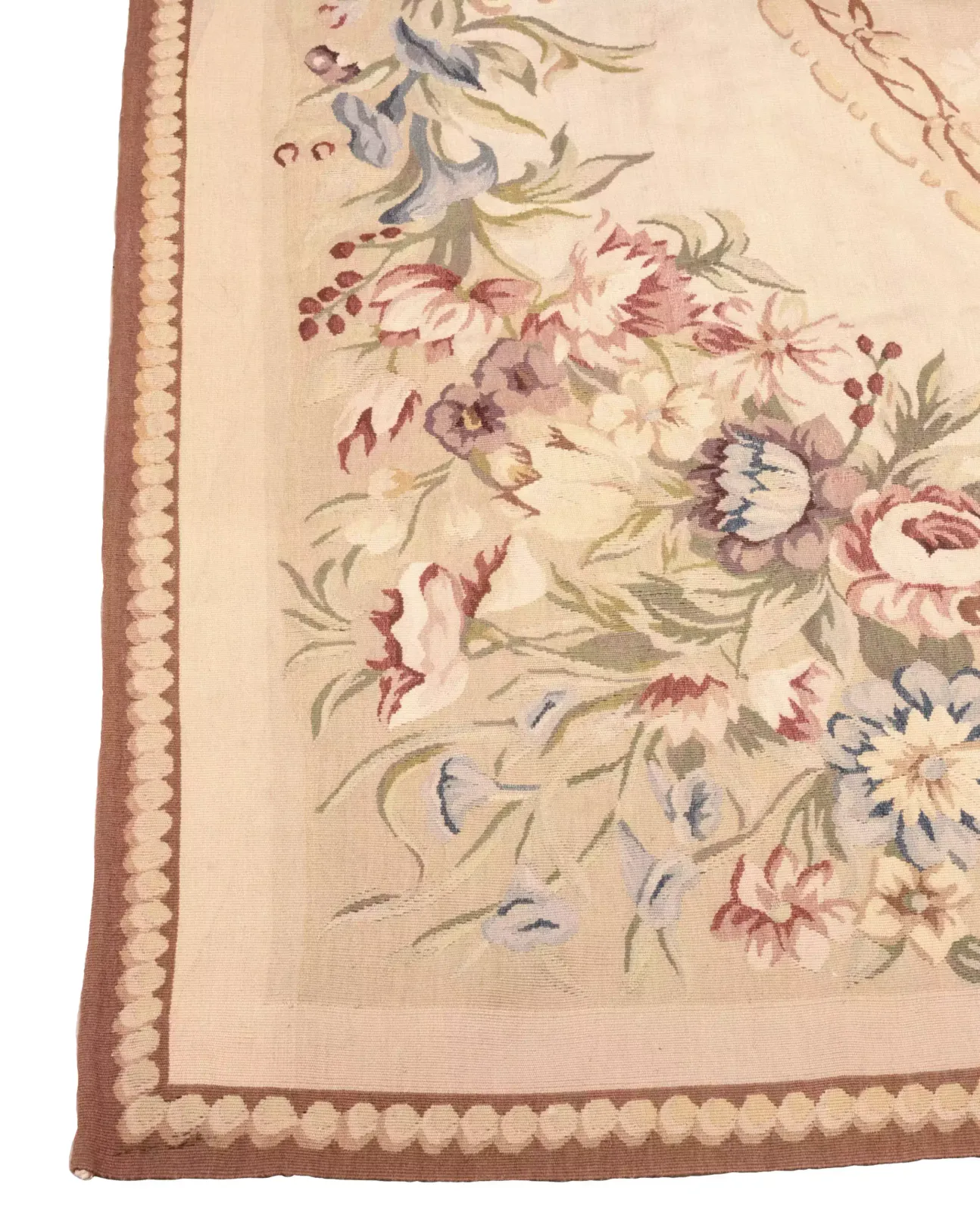 Floral Tapestry In Aubusson Style. End Of The 19th Century. photo Art