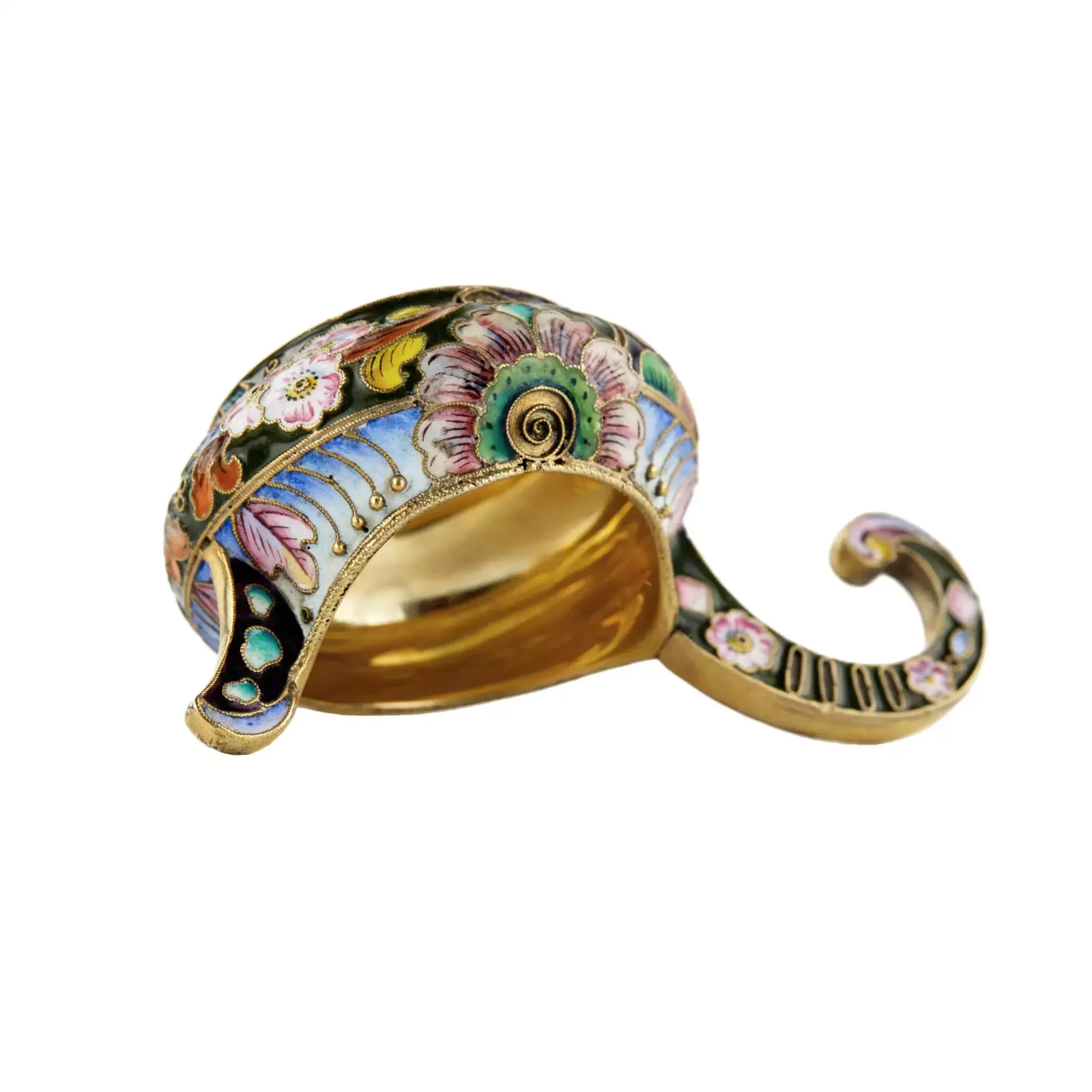 20 Artel. Silver Kovsh With Painted Enamel On Filigree. Moscow, 1908 1917 photo 2821.0