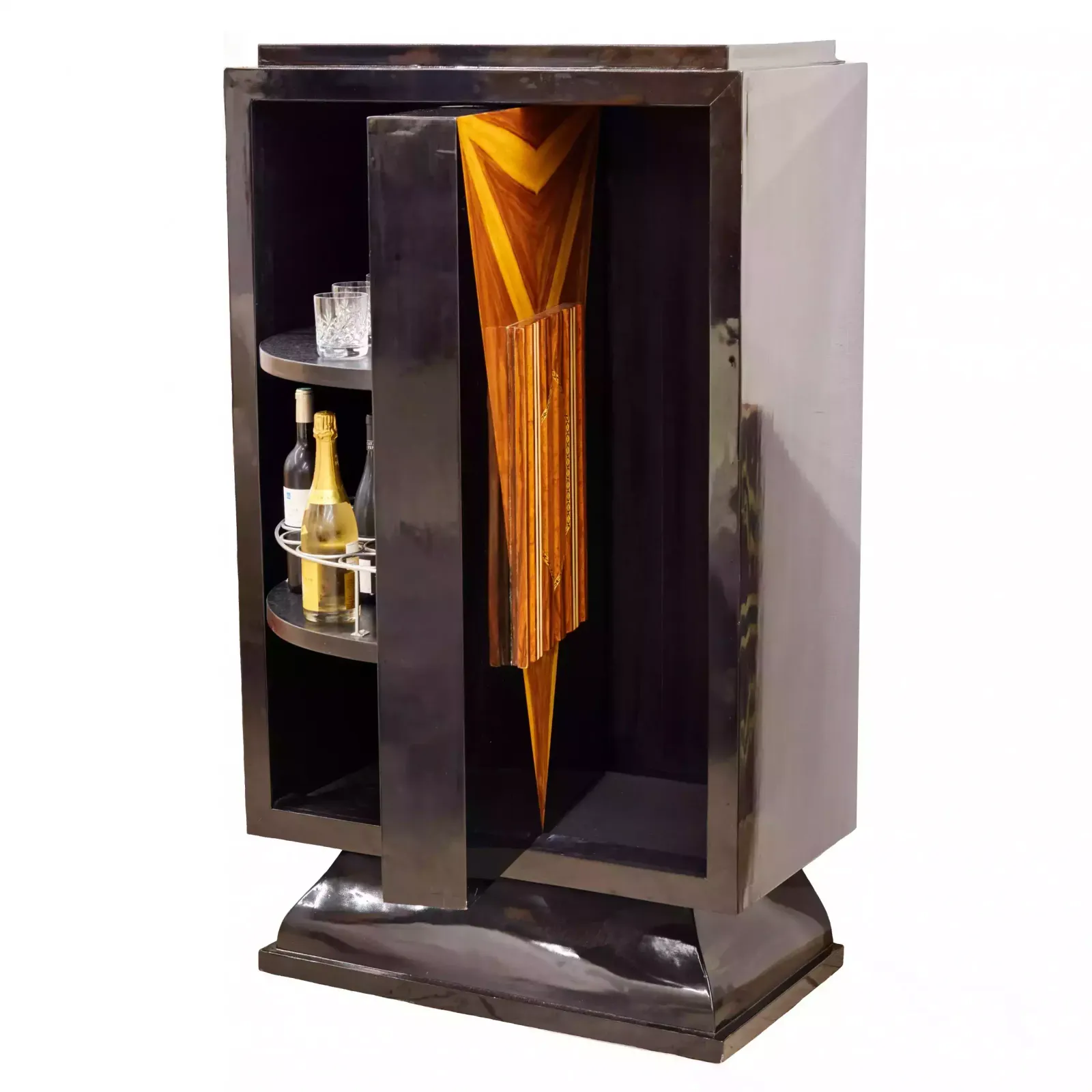Large, Vertical Bar In Art Deco Style, With A Swivel Display Case. 20th Century. photo Furniture