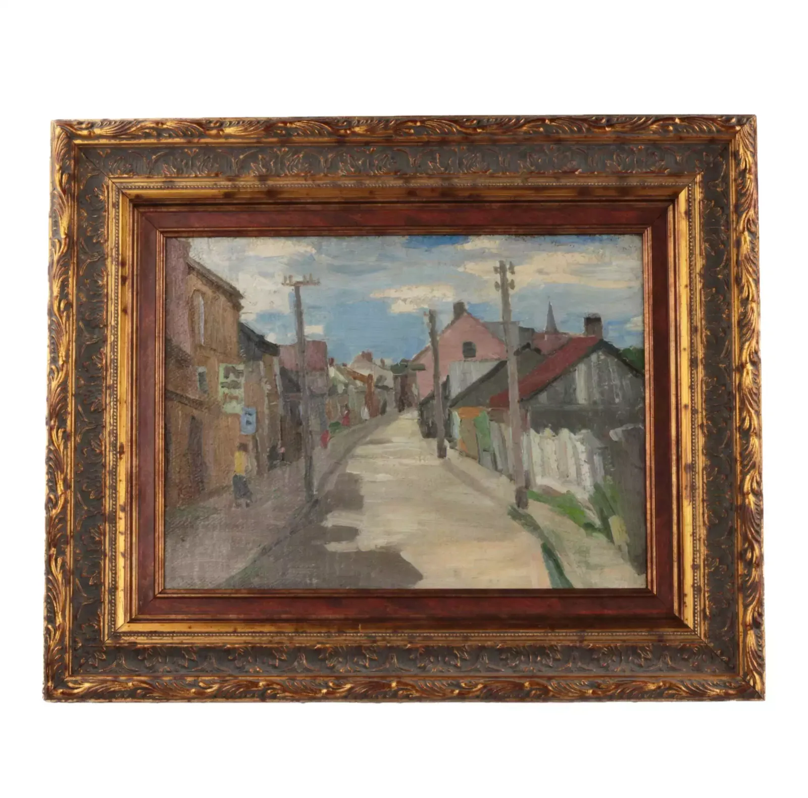 Painting "City Landscape" 1920 Oļģerts Jaunarājs photo for sale