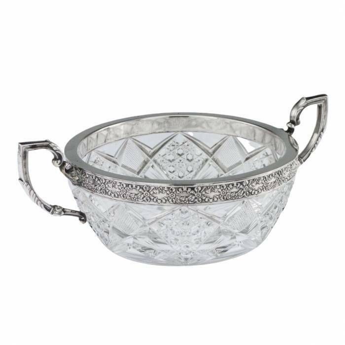 Russian Crystal Vase In Silver 15 Petersburg Artel