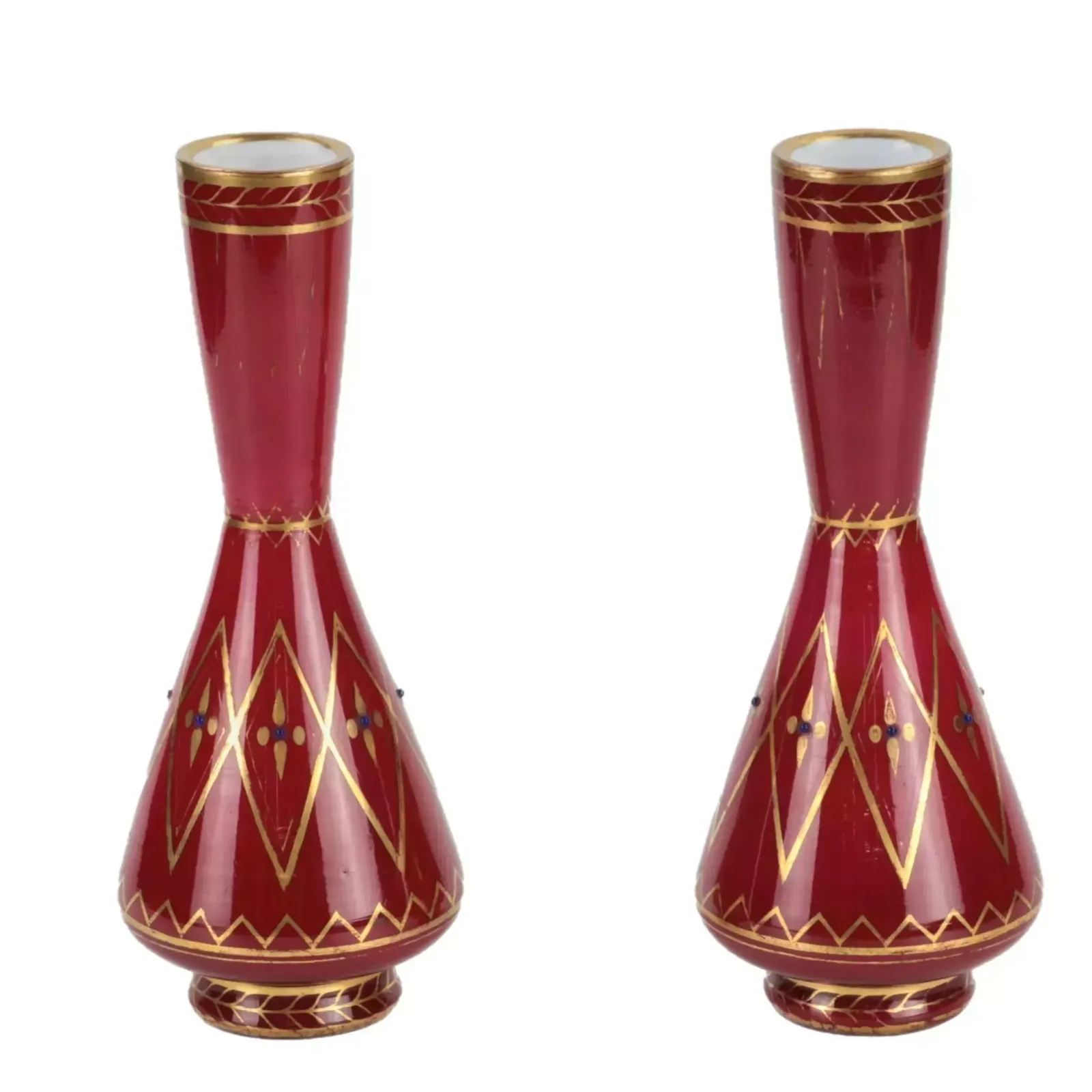 A Pair Of Vases From The Imperial Glass Factory. Mid 19th Century. photo for sale