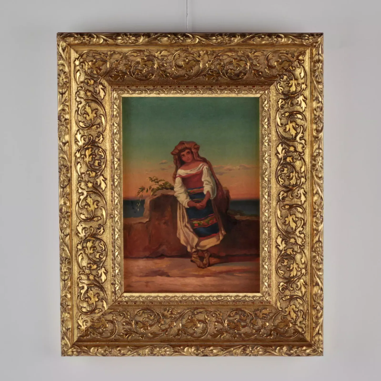 Painting "Neopolitan"., 1800s, Antique
