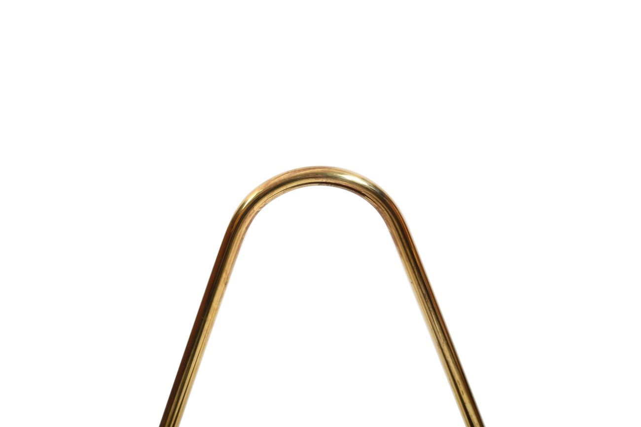1950s Carl Auböck Magazin Holder In Brass And Leather photo vintage