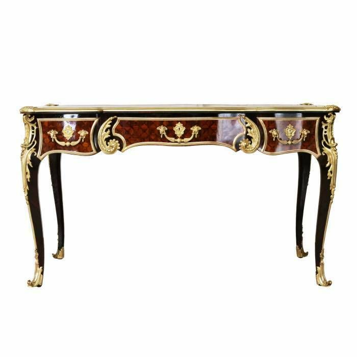 Magnificent Writing Desk In Wood And Gilded Bronze, Louis XV Style. photo Furniture