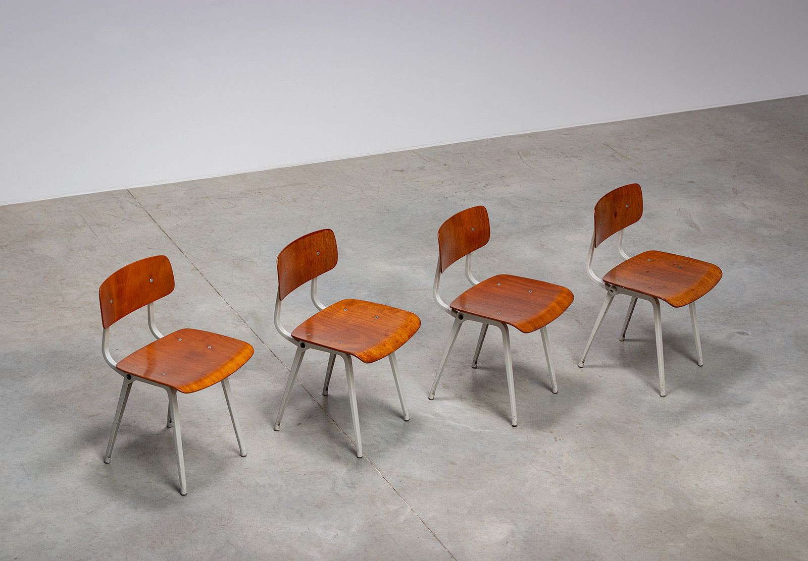 Four Industrial 1950 Revolt Chairs By Design Friso Kramer photo 2100.0