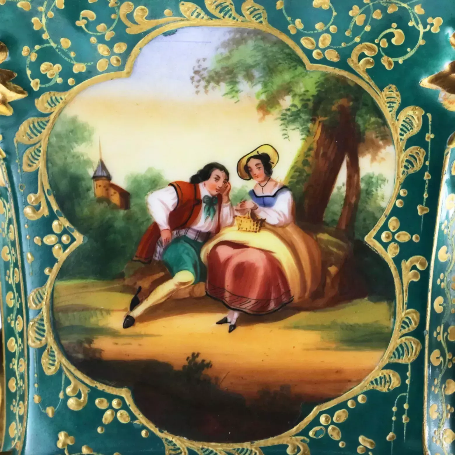 Pair Of Vases Gallant Age., 1800s photo buy