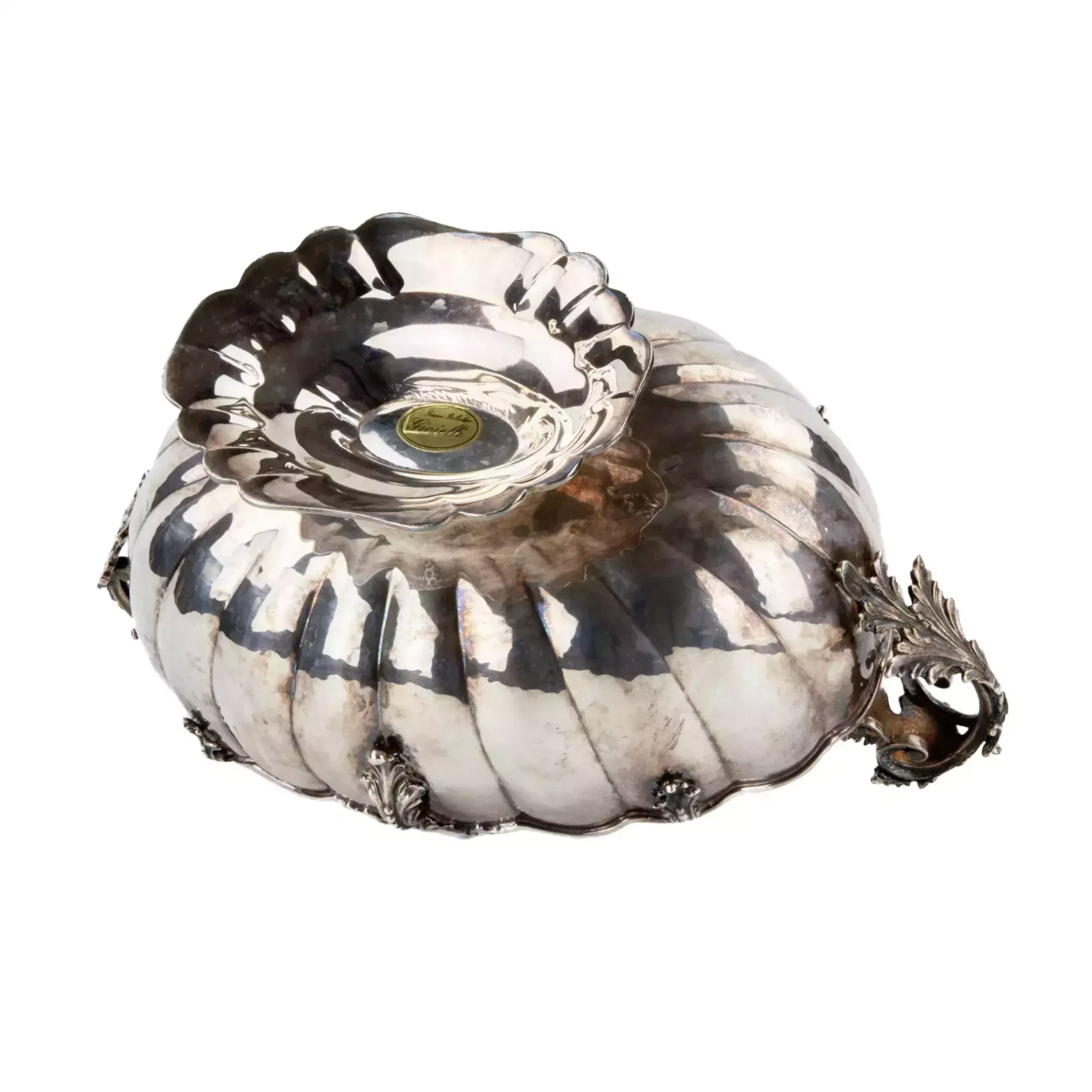 Silver Vase For Flowers Or Fruits. Gianni Bolletino. Gioletti. photo vinterior