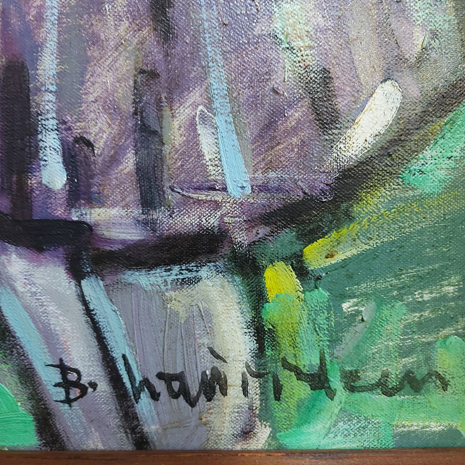 Two Girls In A Field By Bent Lauridsen Danish Artist   Framed Oil On Canvas photo Art