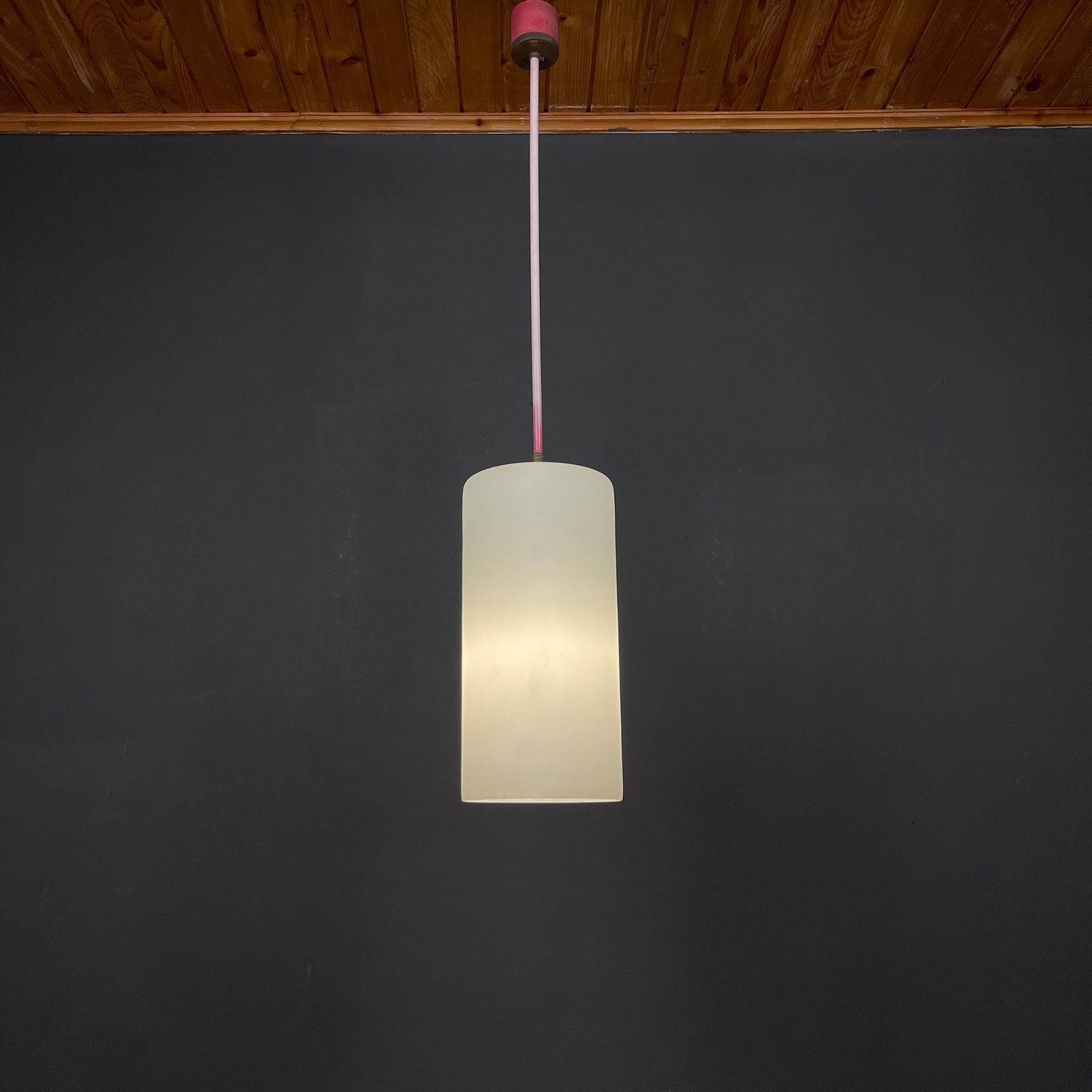 Mid Century Opalin Glass Pendant Lamp Italy 1960s Set Of 2 photo vinterior