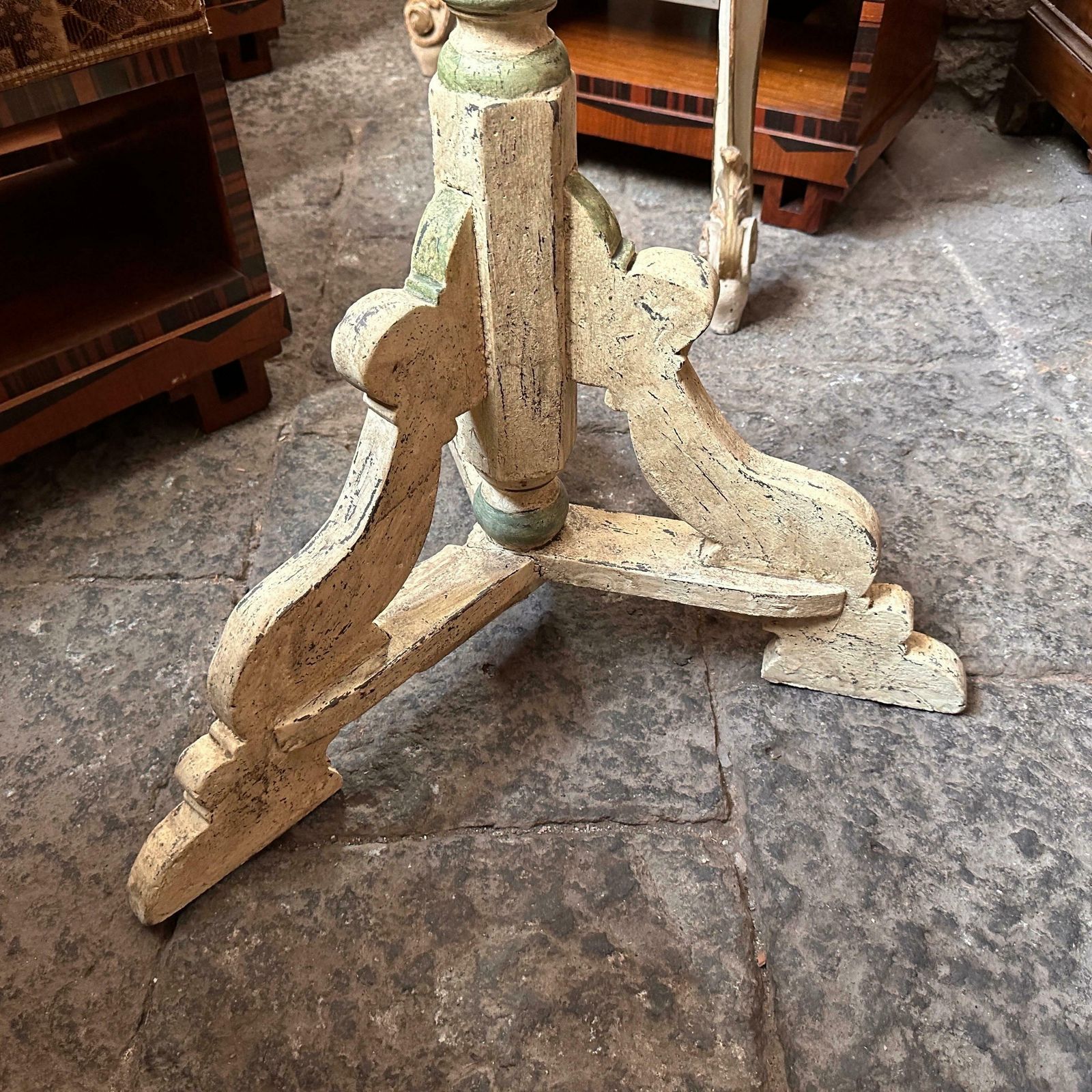 photo furniture Late 19th Century White And Green Lacquered Wood Sicilian Lectern For Old Books