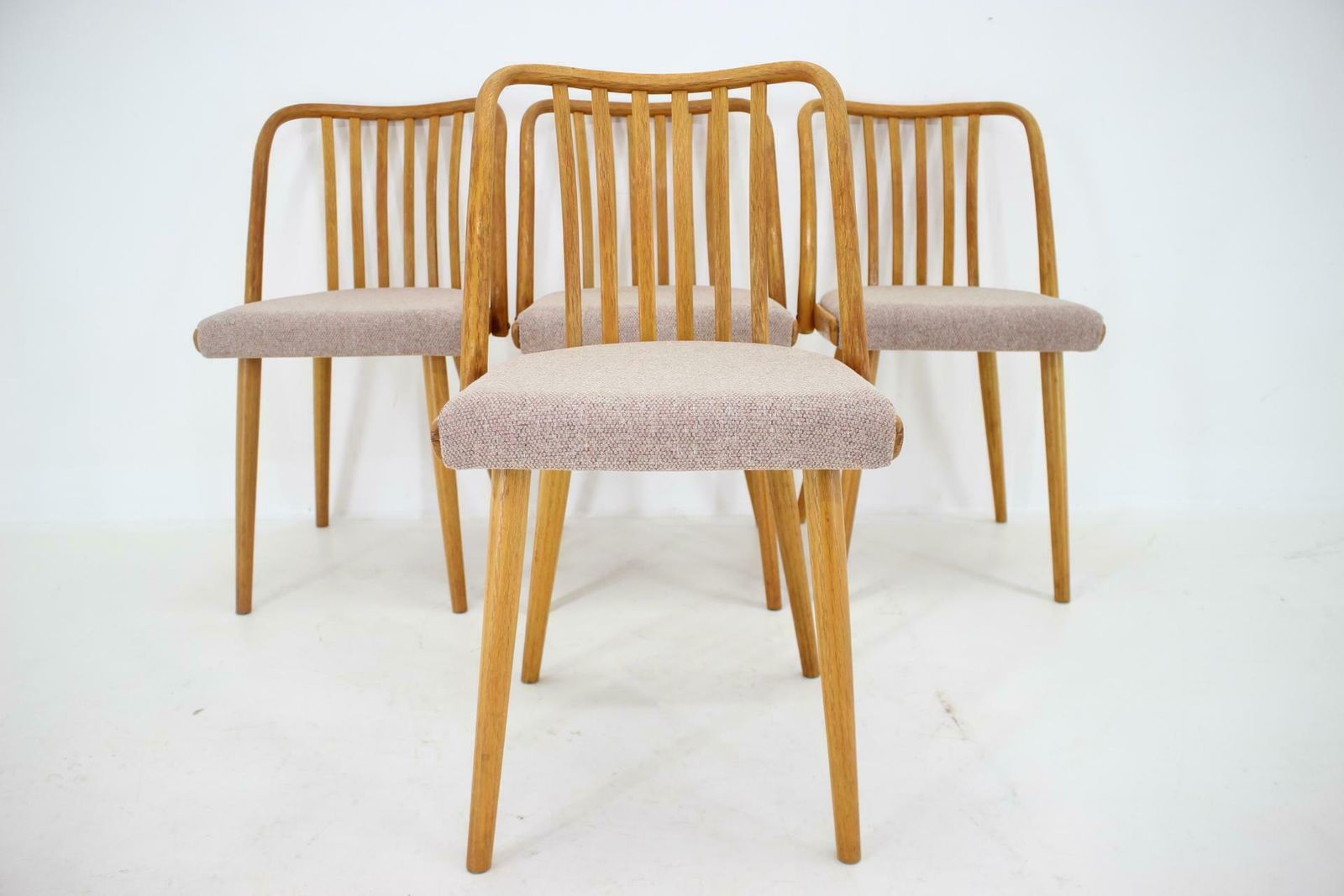1970s Antonin Suman Set Of 4 Oak Dining Chairs, Czechoslovakia photo Furniture