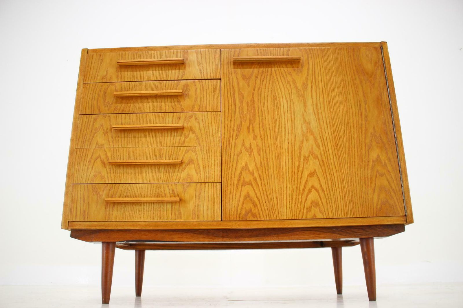 Furniture 1970s Maple Cabinet Or Chest Of Drawers, Czechoslovakia photo