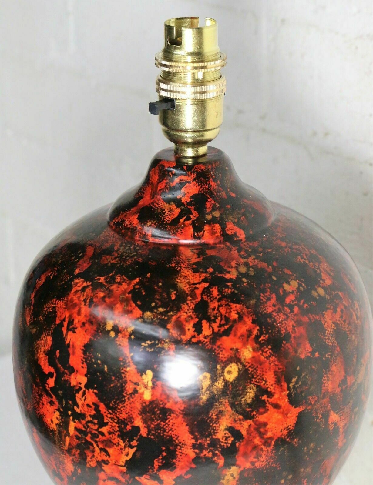 Table Lamp A Vintage Hand Painted Japanned Lamp 1970s Mid Century Modern Vgc photo for sale