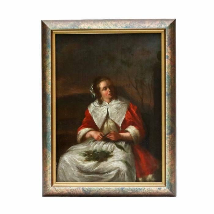 Genre Scene   Woman Cooking Vegetables. Follower Of Gabriel Metsu (1629 1667). photo furniture