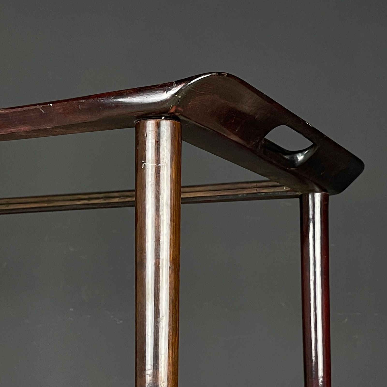 Mid Century Wood And Glass Bar Cart Trolley By Ico Parisi For De Baggis Italy 1960s photo vinterior