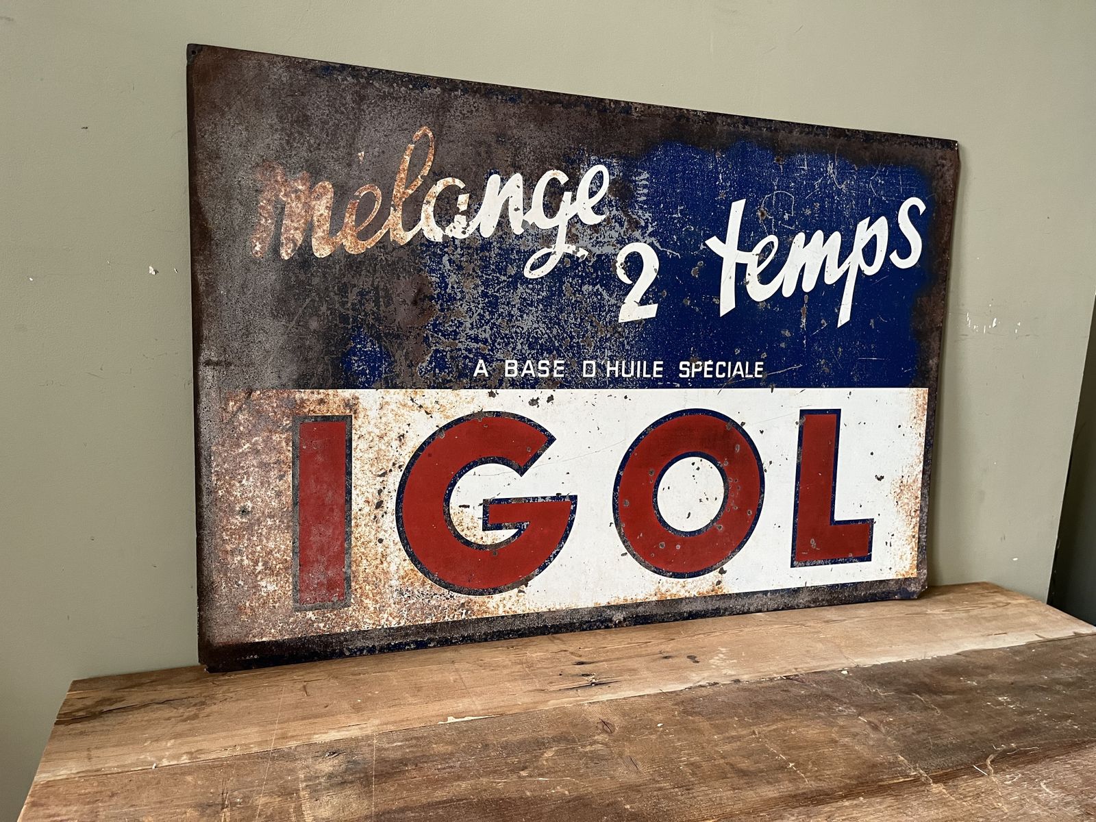 Vintage 1950s French Igol Advertising Sign photo vintage