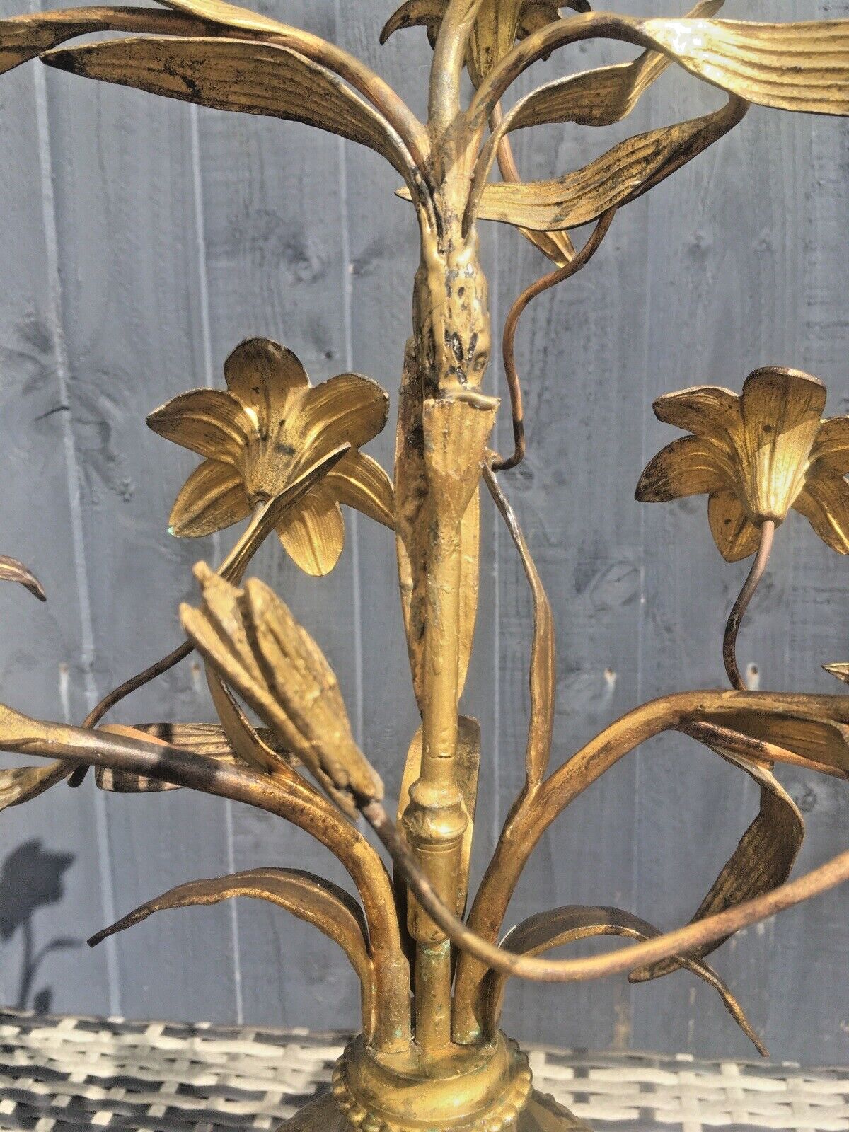 Home Decor Antique French Louis XV Belle Epoque Floral Candelabra Hollywood Regency Ormolu photo