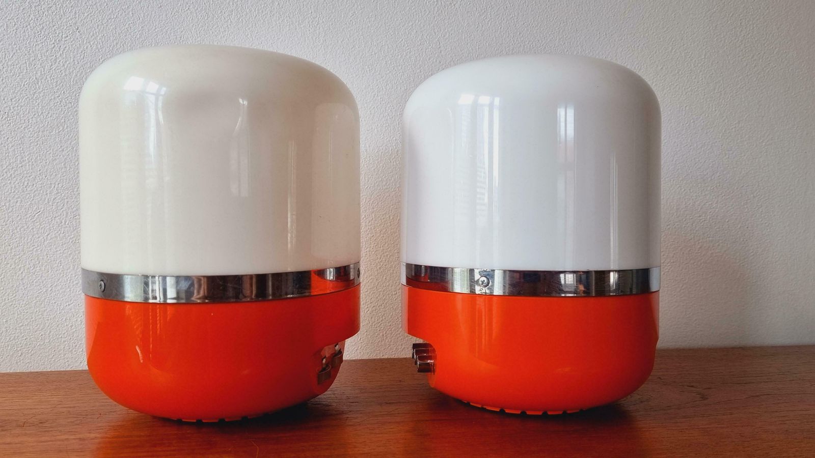 photo for sale Set Of Two Midcentury Table Lamps, Space Age, Adriano Rampoldi, Italy, 1970s
