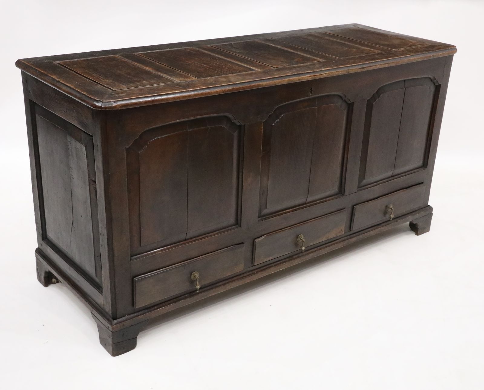 photo furniture 17th Century Jacobean Oak Mule Chest Blanket Box 3 Drawers Free Uk Delivery