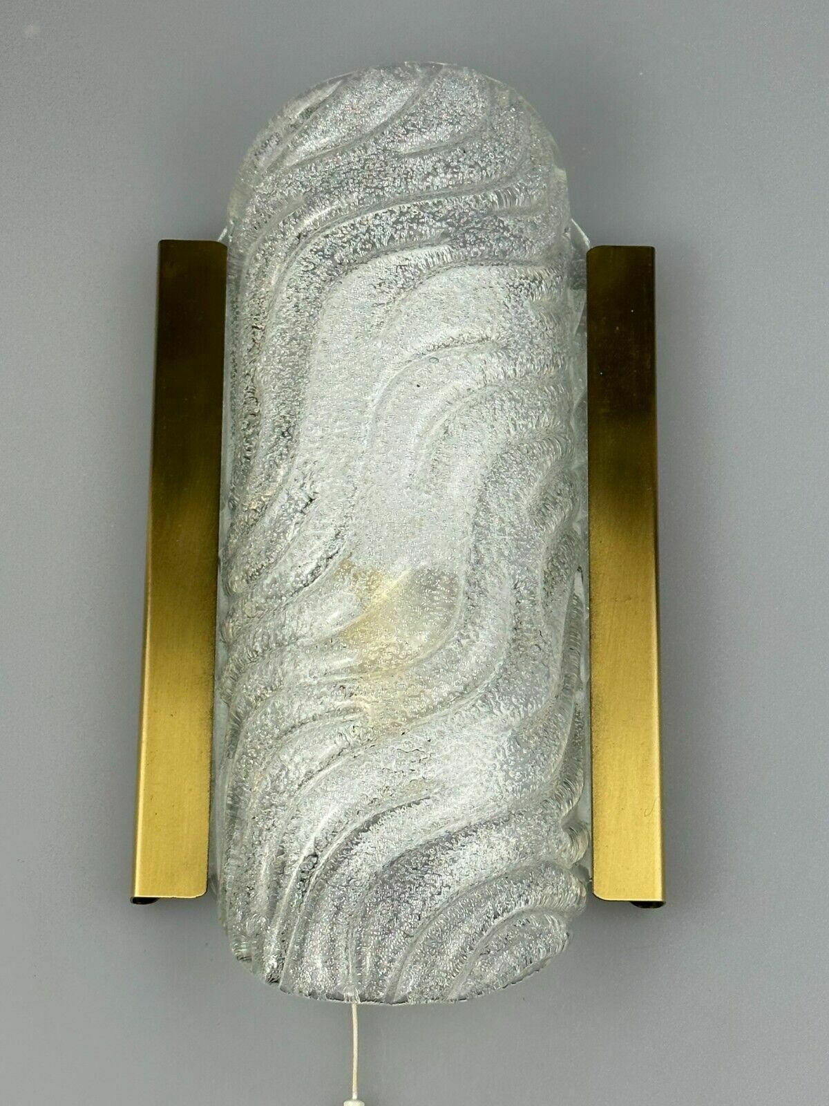 60s 70s Wall Lamp Fischer Leuchten Germany Wall Sconce Ice Glass Design photo for sale