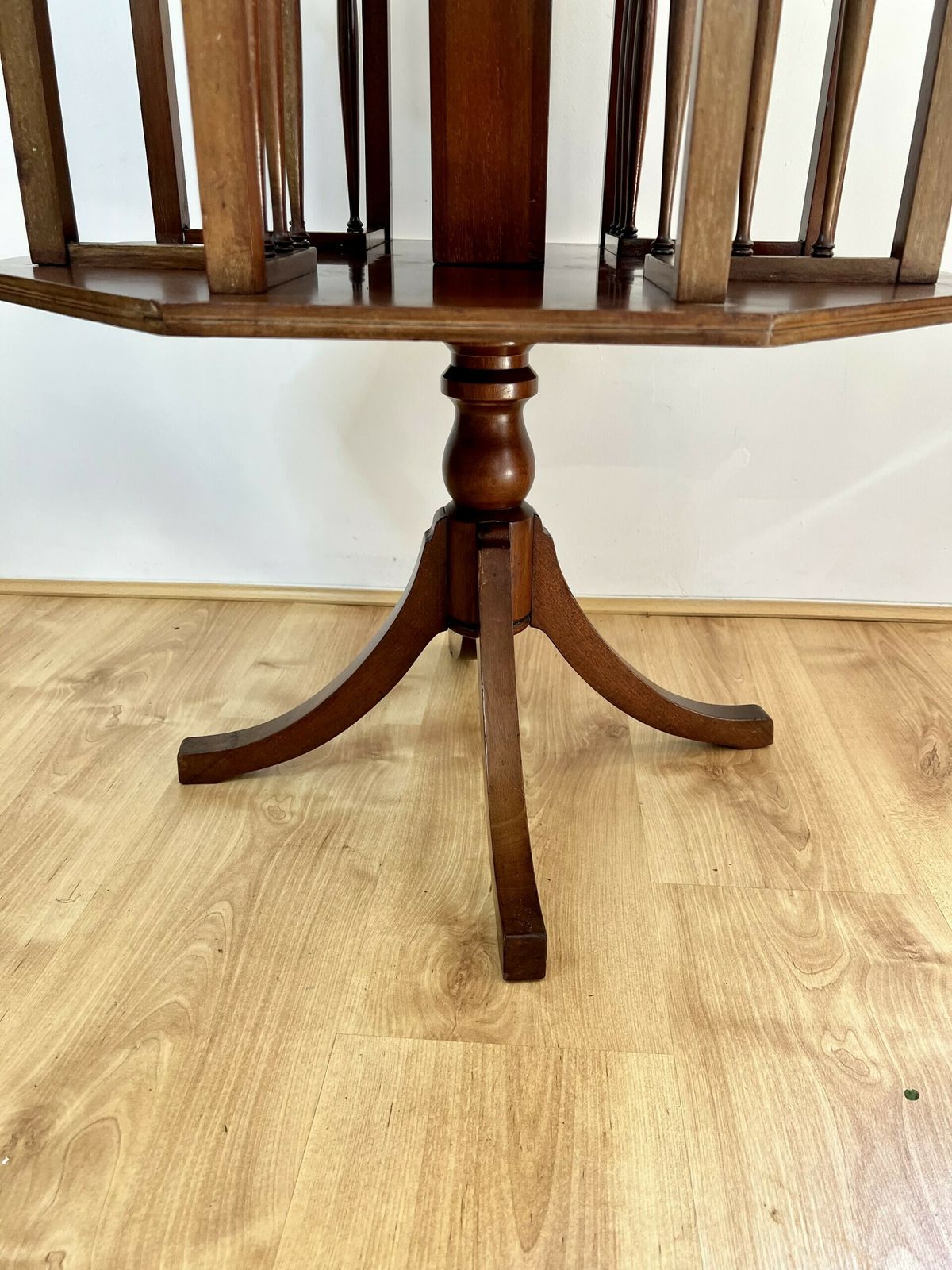 Antique Quality Mahogany Inlaid Revolving Bookcase photo for sale
