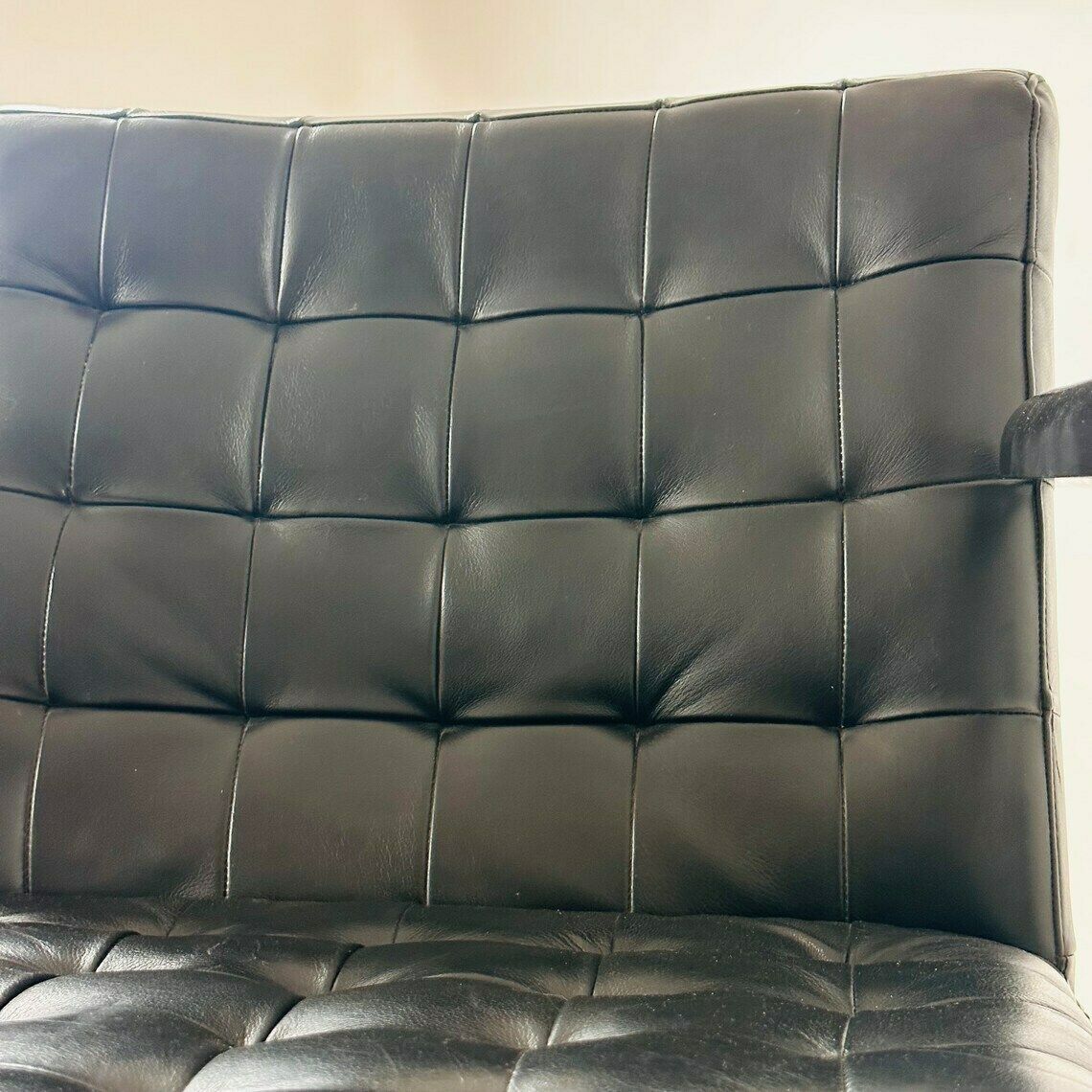 photo for sale Set Of Tow Bauhaus Black Leather Loung Chairs 1980s