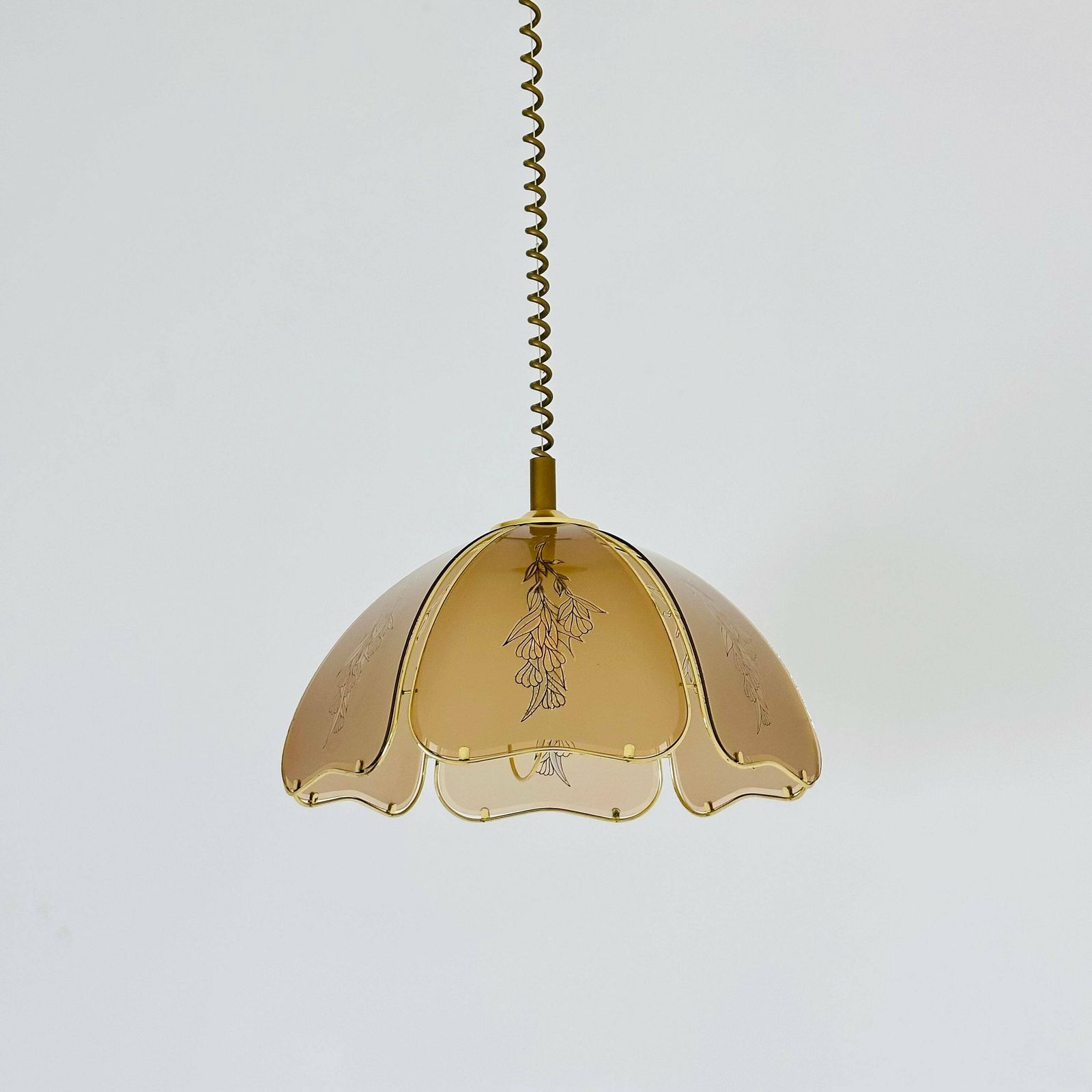Gilt Metal & Murano Glass Pendant Lamp From Eglo Leuchten, Austria, 1970s