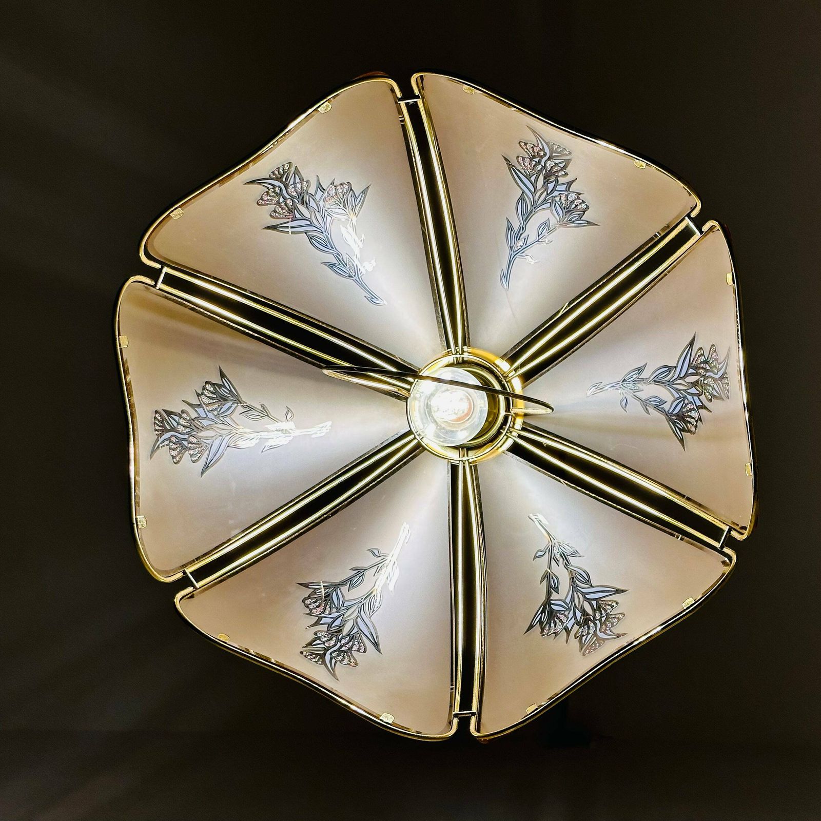 Gilt Metal & Murano Glass Pendant Lamp From Eglo Leuchten, Austria, 1970s photo Lighting