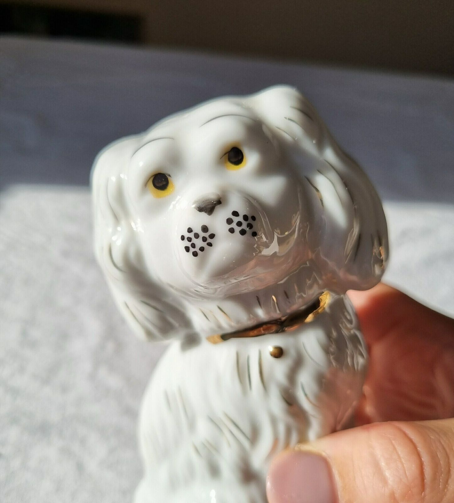 Mid Century Modern White Spaniel Dog Sculpture, Italy, 1960s, Collectible Figurine, Vintage Dog Figurine, Cute Puppy, Gift Idea photo furniture