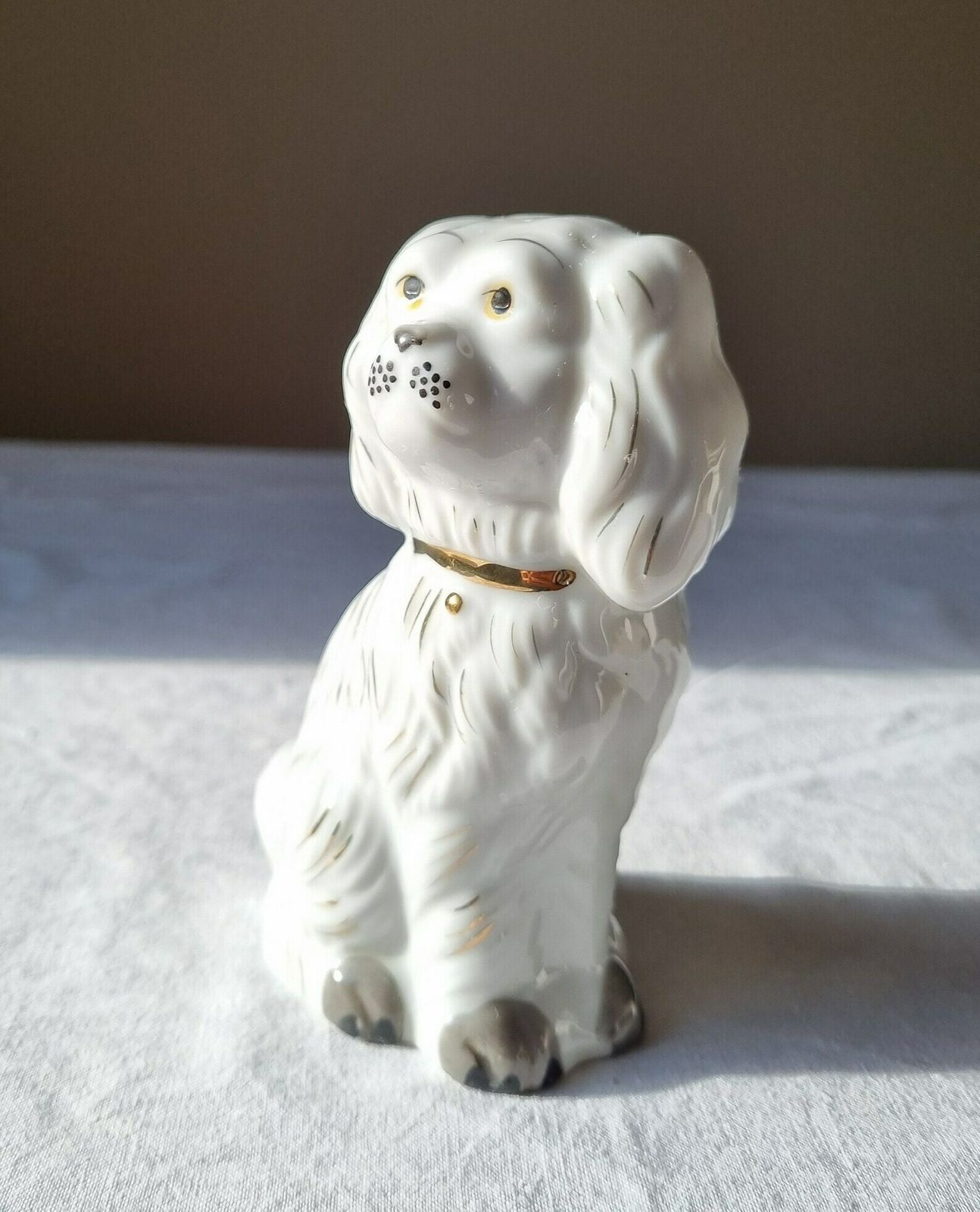 Mid Century Modern White Spaniel Dog Sculpture, Italy, 1960s, Collectible Figurine, Vintage Dog Figurine, Cute Puppy, Gift Idea photo for sale