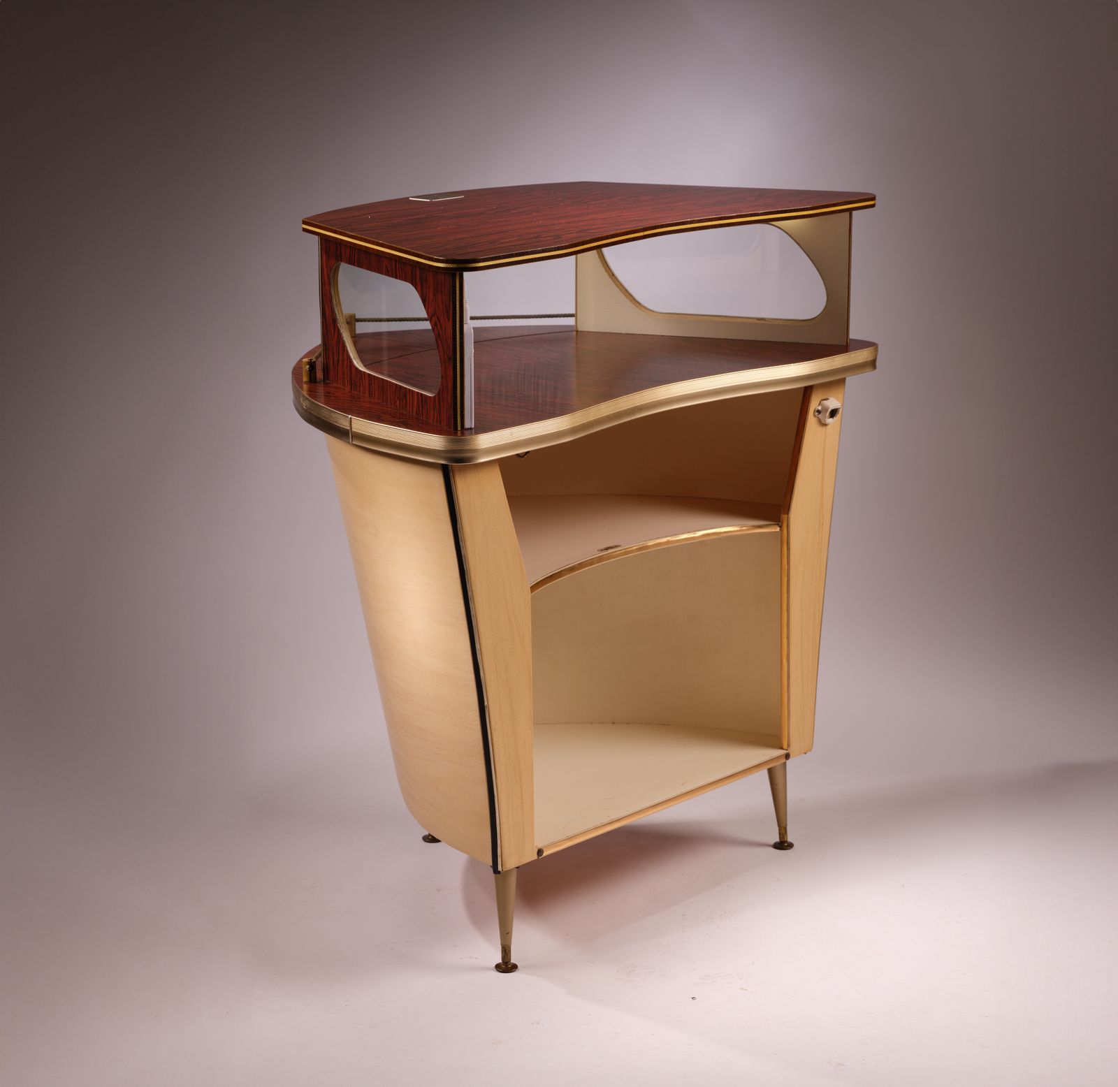 2795.0 Eclectic Illuminated Vintage 1950’s 'Cocktail Buoy’ Drinks Bar Echoing A Boat Bow By Barget Of London. photo