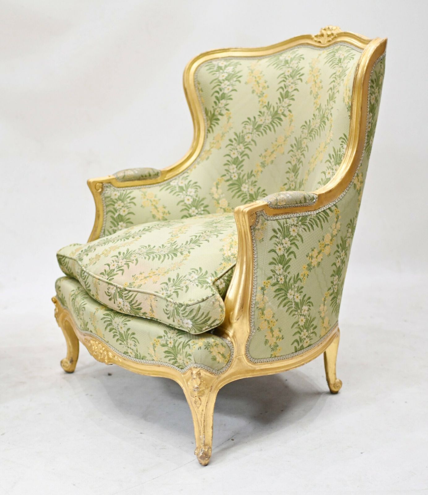 photo vinterior Pair French Gilt Arm Chairs Fauteuils