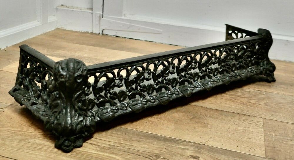 Art Nouveau Cast Iron Colebrookdale Style Fender Or Dog Grate photo for sale
