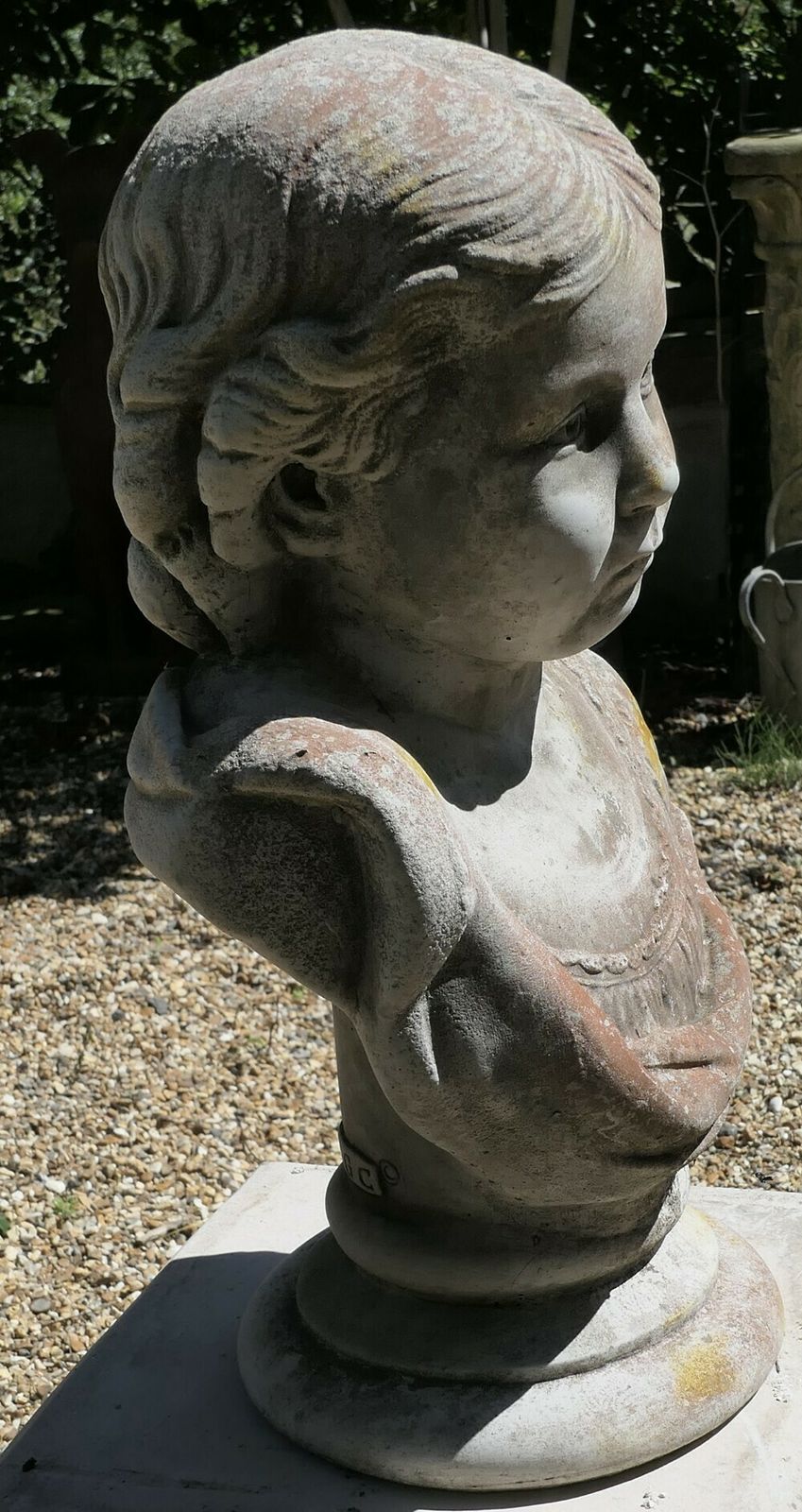 Head And Shoulder Bust Of A Young Girl Garden Statue photo for sale