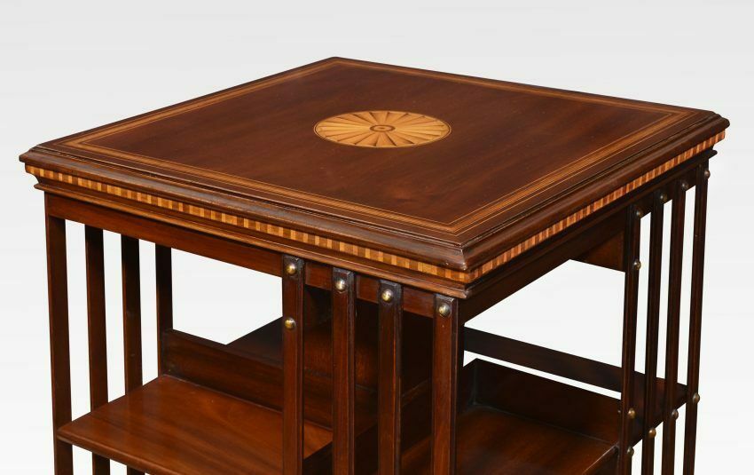 Pair Of Mahogany Inlaid Revolving Bookcases By Maple And Co photo Furniture