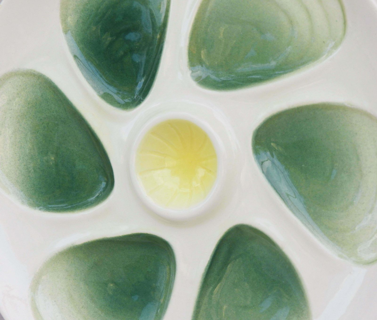 Set Of Twelve French Vintage Oyster Plates From Salins France C1960 photo Home Decor