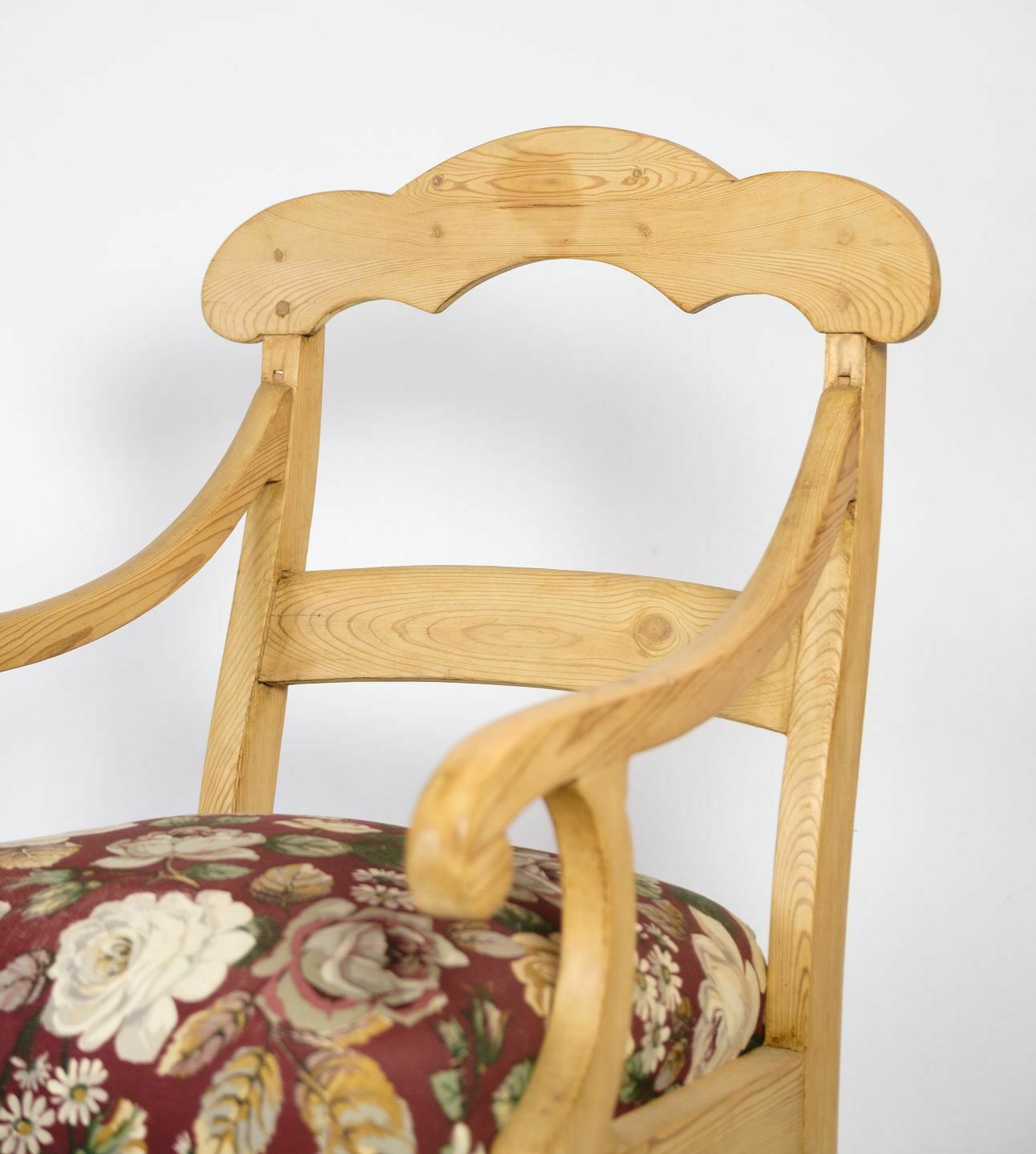 Armchair In Pine & Flowered Covers From 1890s photo furniture
