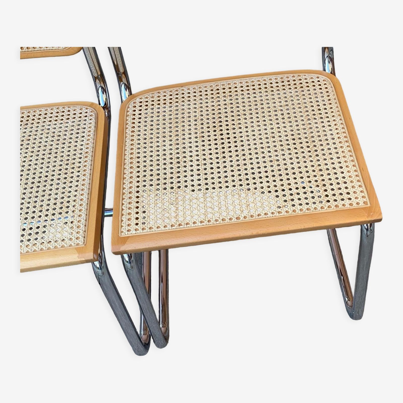 Pair Of Mid Century Cesca Chairs By Marcel Breuer photo vintage