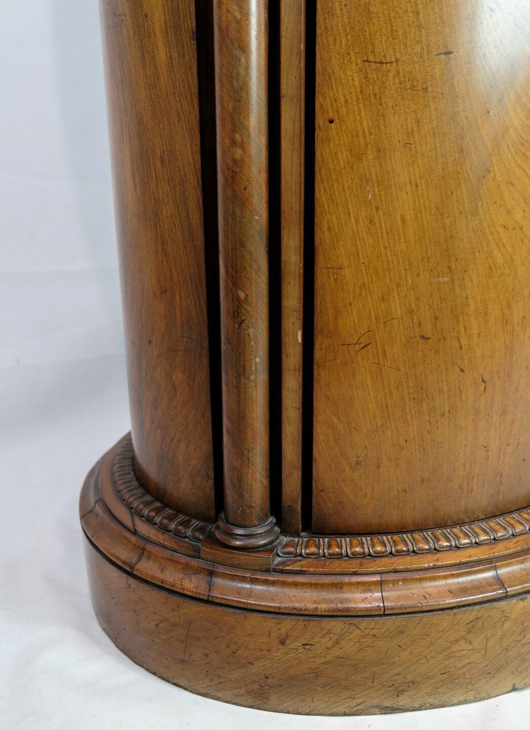 Oval Pedestal Cabinet With Mahogany Carvings From 1820s photo Furniture