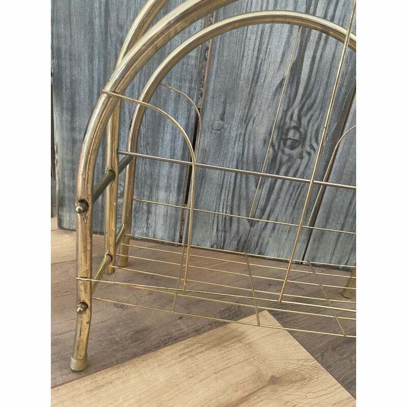 Mid Century Brass Magazine Rack photo Home Decor