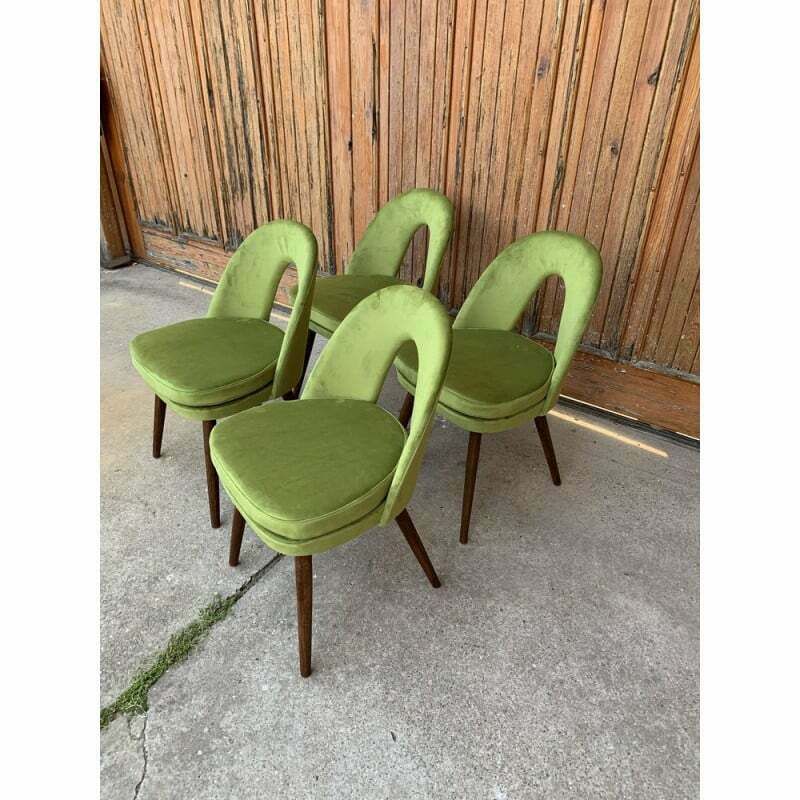 Set Of 4 Mid Century Dining Chairs By Antonín šuman For Tatra Nábytok, 1960s photo for sale