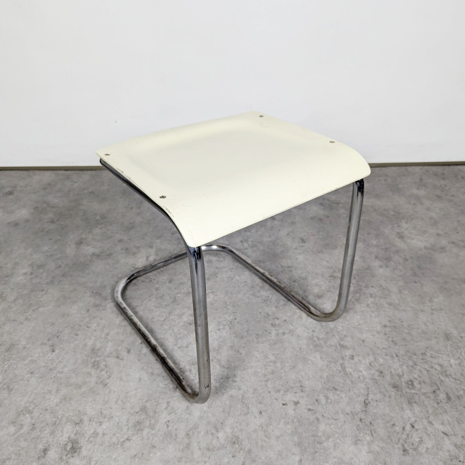 photo for sale Pair Of Cantilever Tubular Steel Bauhaus Stools By Mart Stam