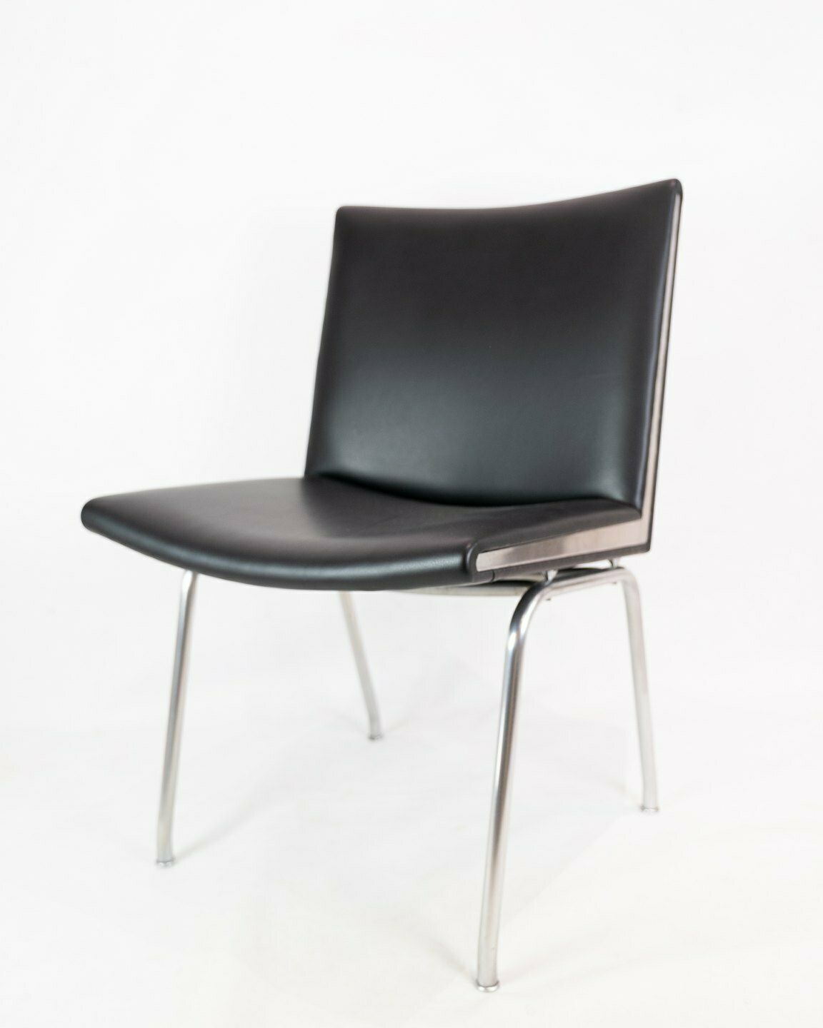 Kastrup Chair Model Ch401 In Black Leather By Hans J. Wegner For Carl Hansen & Søn From 1990s photo for sale