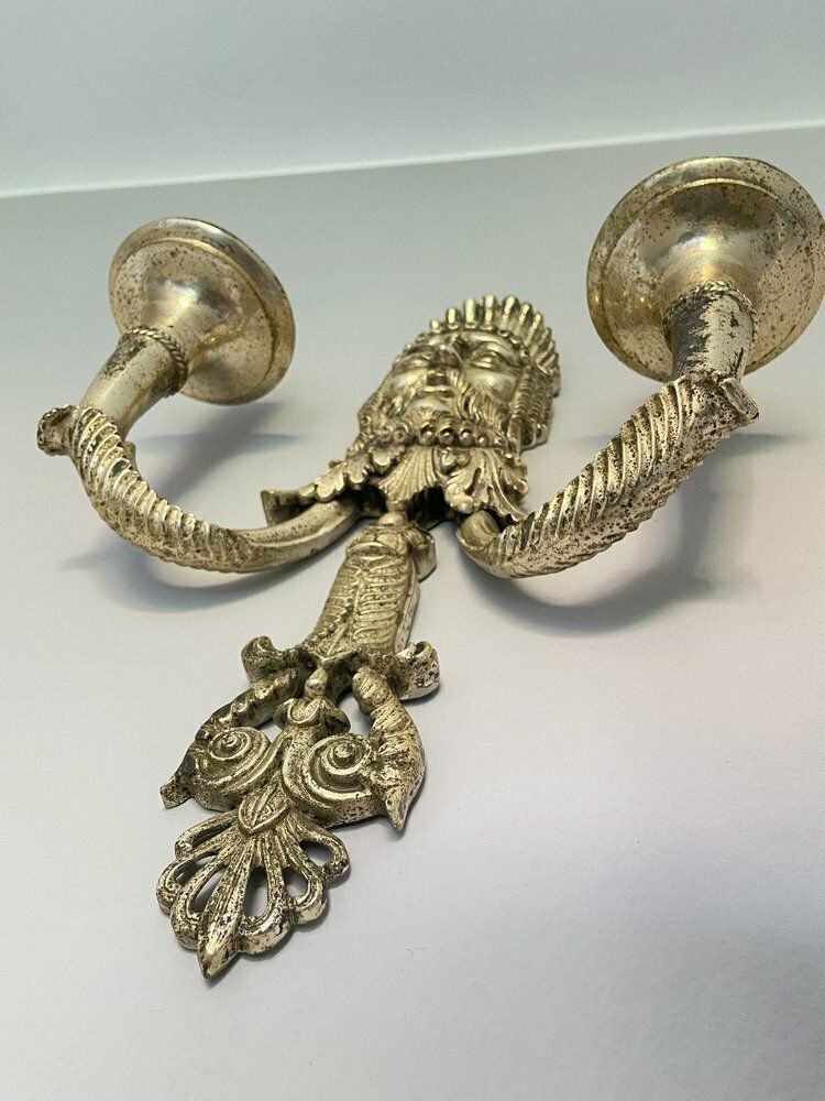 photo vinterior Silver Plated Alloy Greek Tragedy Wall Lamps, Set Of 2