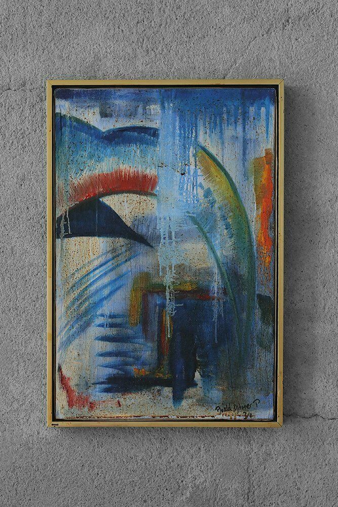 Roald Ditmer, Abstract Diptych, Olieverf Op Doek, Jaren 1980, Ingelijst, Set Van 2 photo Kunst