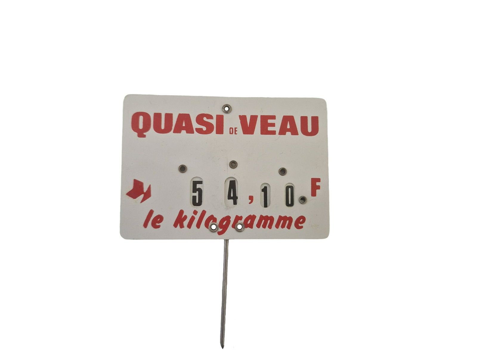 Prijskaartjes Voor Slagerij – Set Van 4 Vintage Franse Winkelbordje photo buy