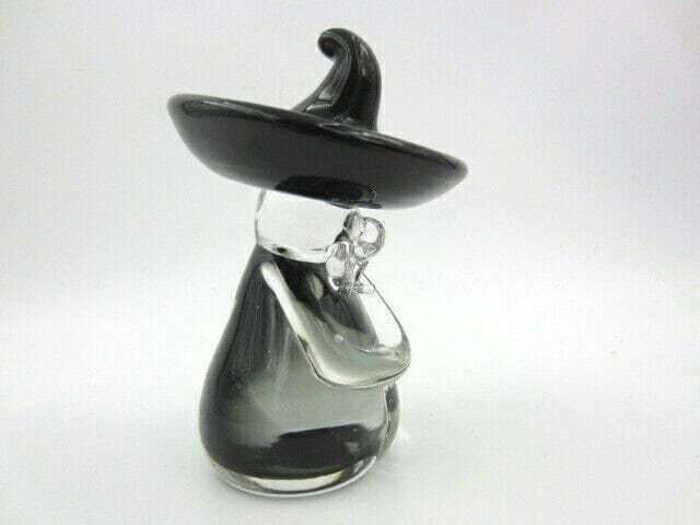 Murano Smokey Grey Art Glass Figurine Oball Chinese Mexican Man Sculpture photo furniture